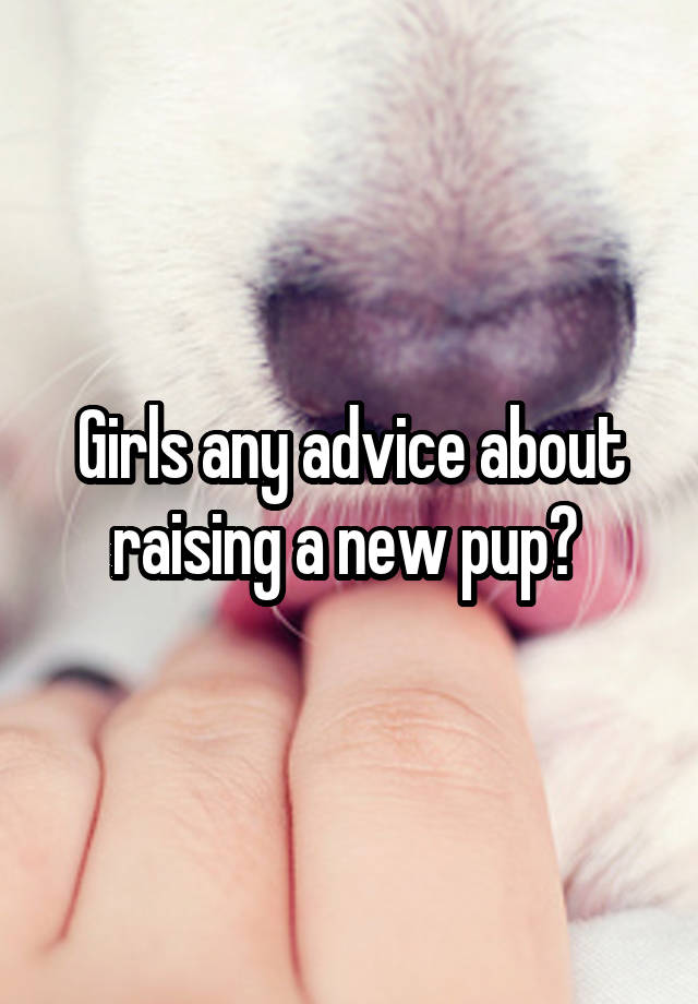 Girls any advice about raising a new pup? 