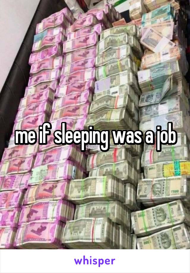 me if sleeping was a job