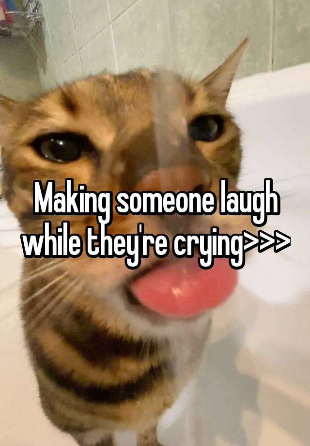 Making someone laugh while they're crying>>>