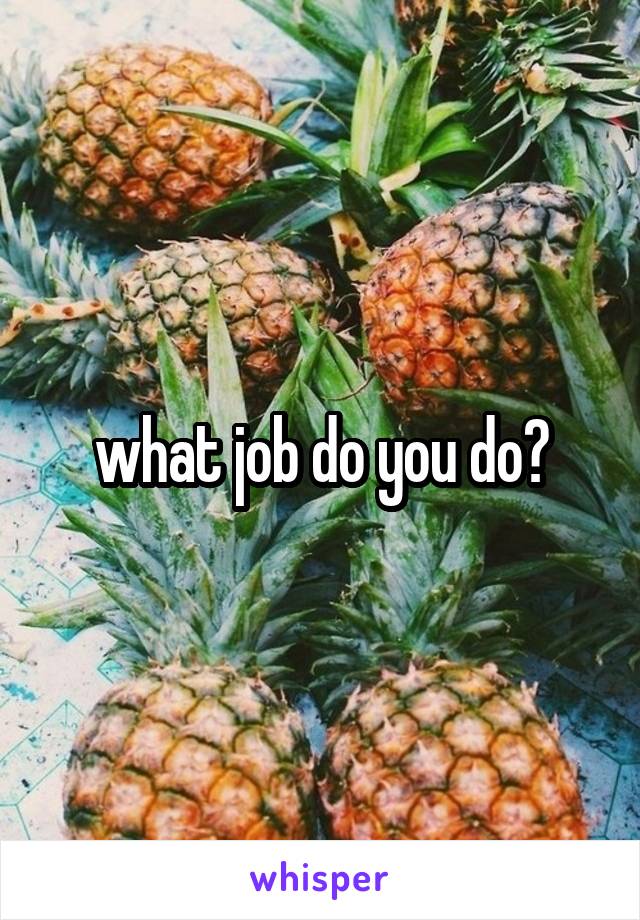 what job do you do?