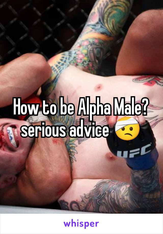 How to be Alpha Male? serious advice 🤕