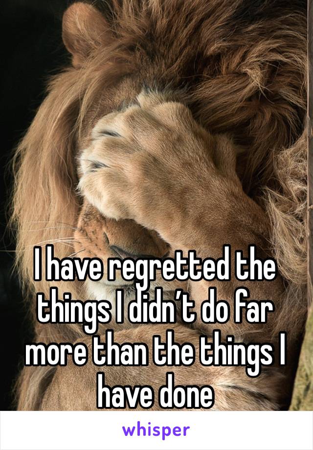 I have regretted the things I didn’t do far more than the things I have done 