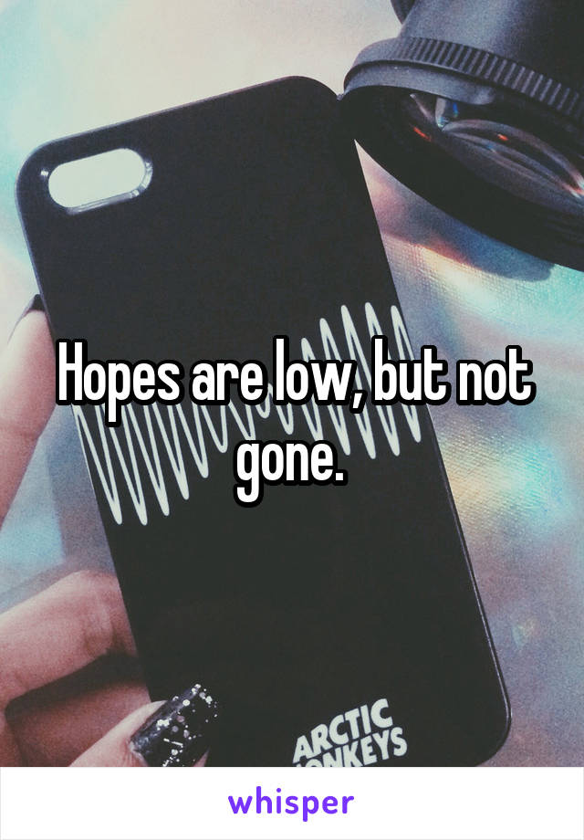 Hopes are low, but not gone. 