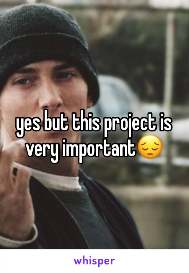 yes but this project is very important😔