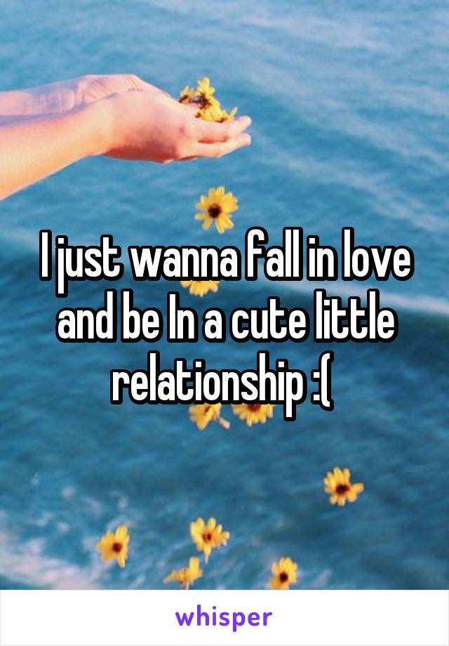 I just wanna fall in love and be In a cute little relationship :( 