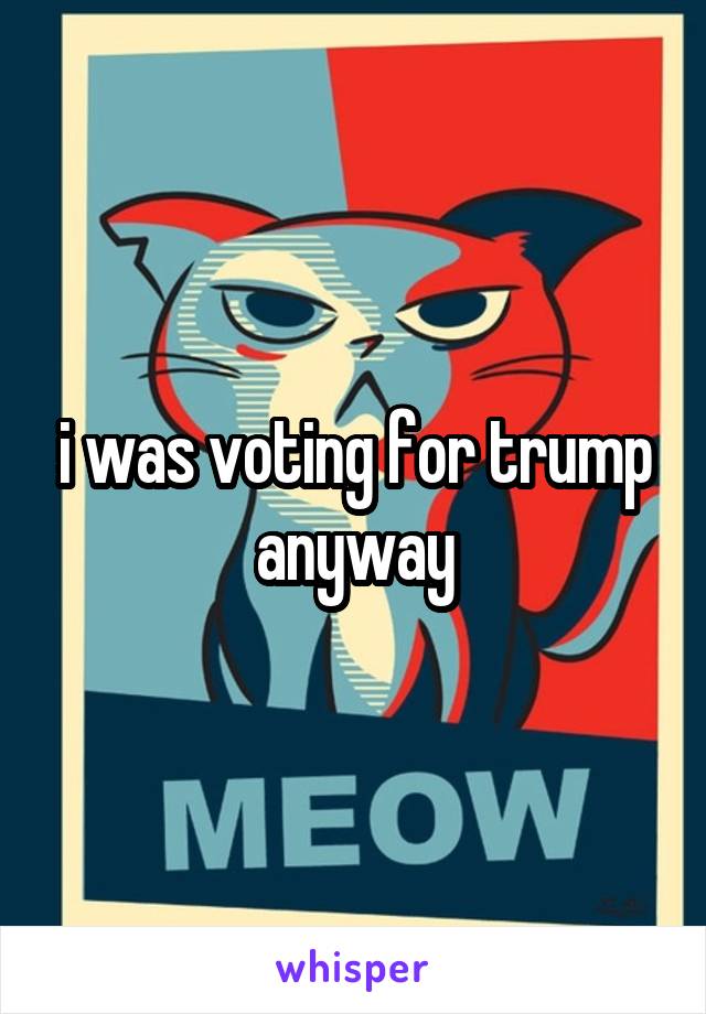 i was voting for trump anyway