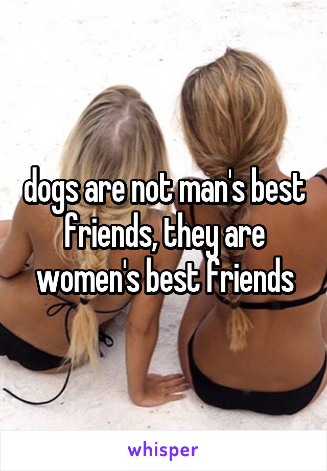 dogs are not man's best friends, they are women's best friends