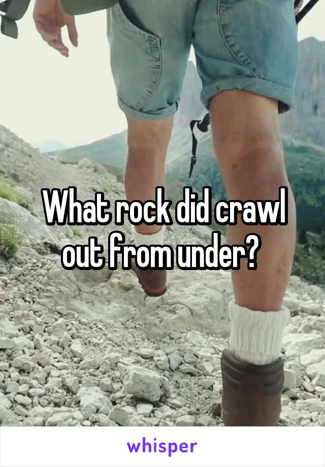 What rock did crawl out from under? 