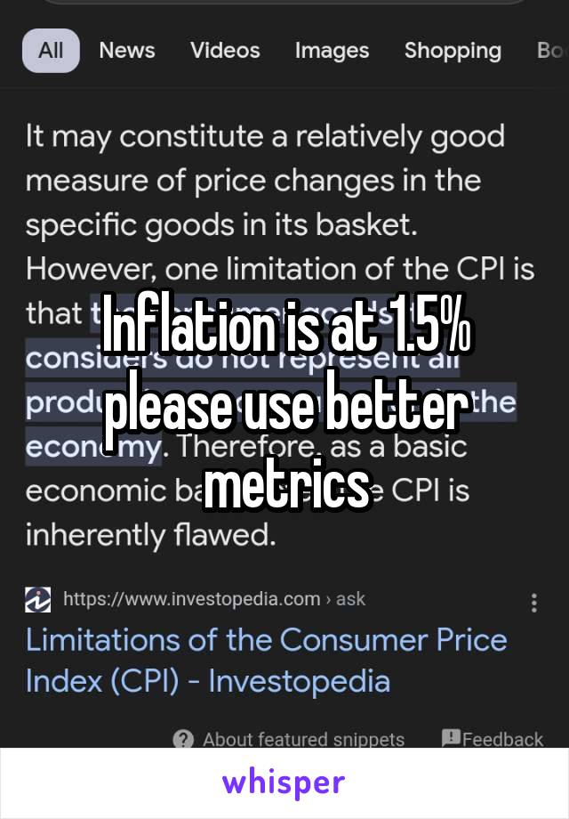 Inflation is at 1.5% please use better metrics