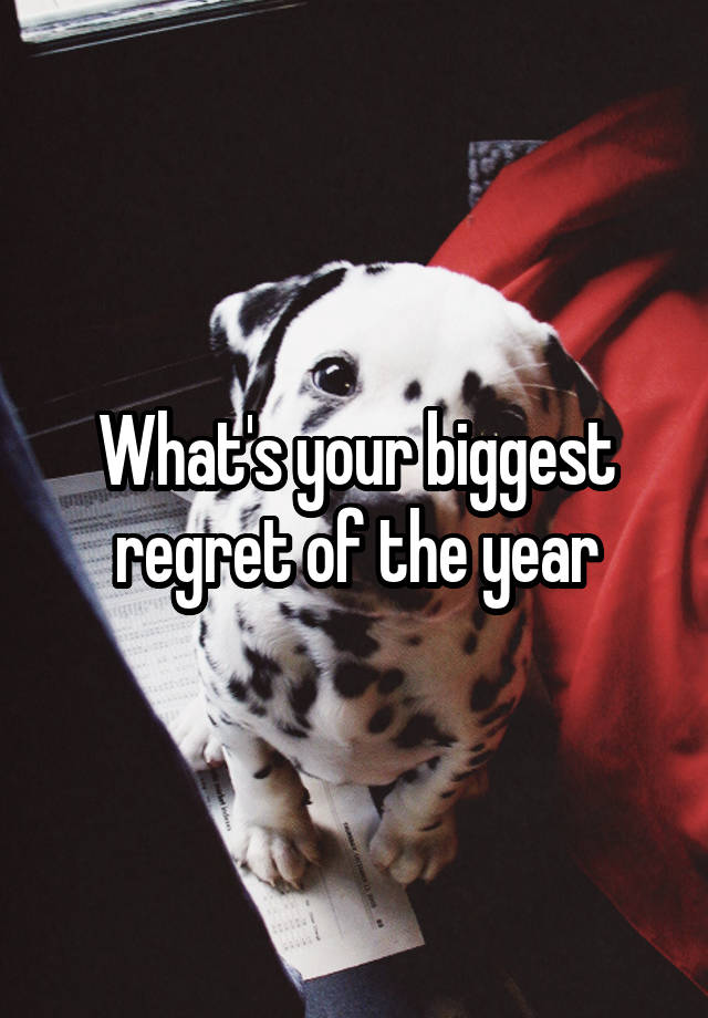 What's your biggest regret of the year