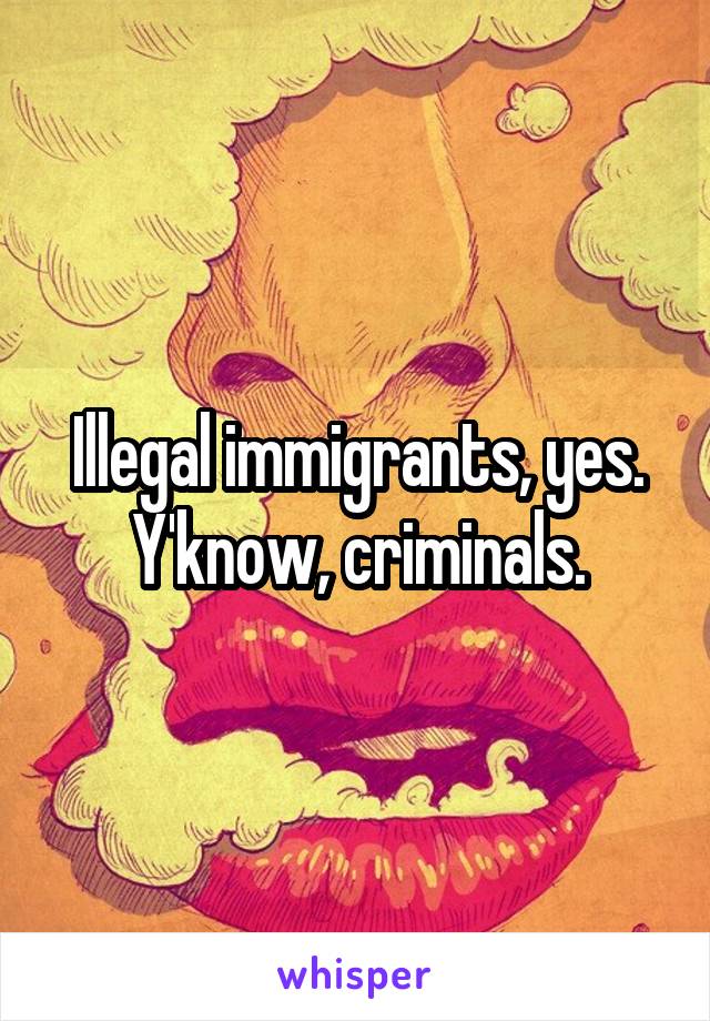 Illegal immigrants, yes. Y'know, criminals.