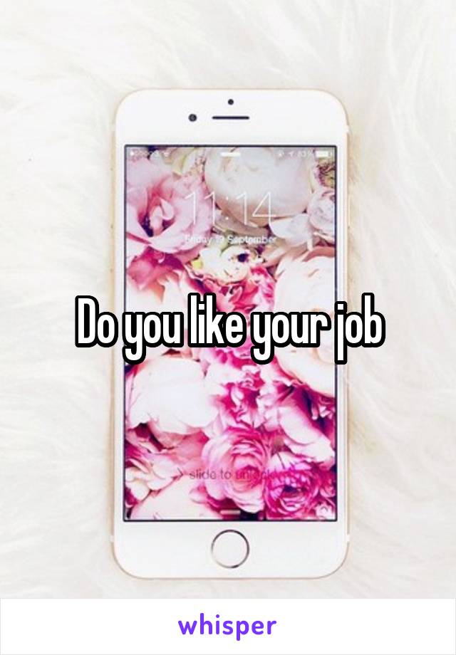 Do you like your job