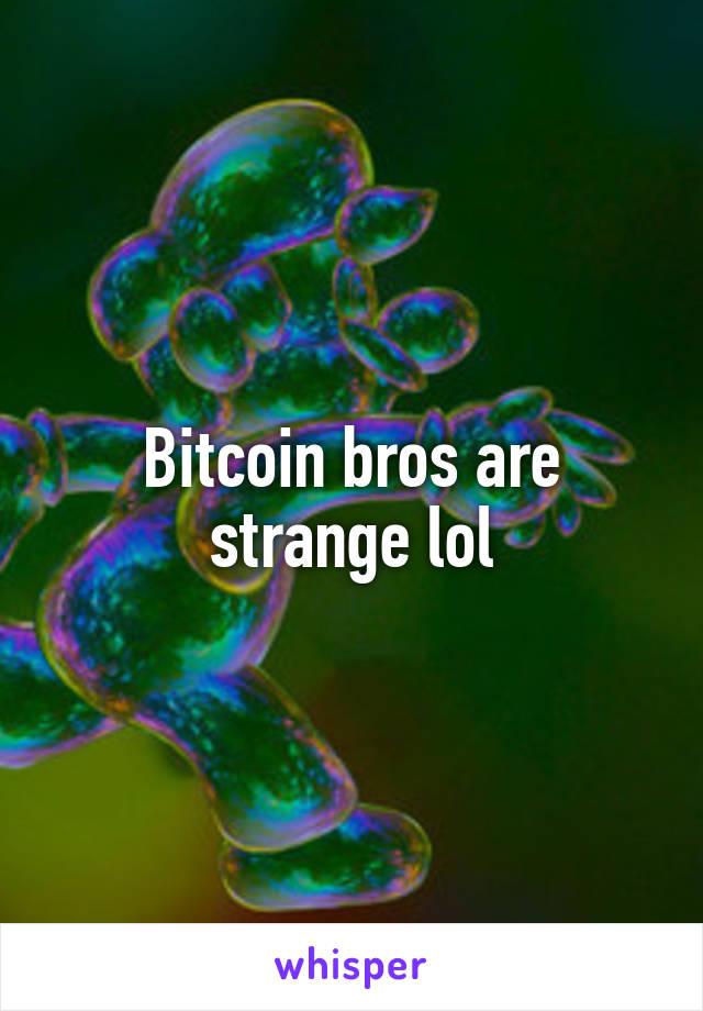 Bitcoin bros are strange lol