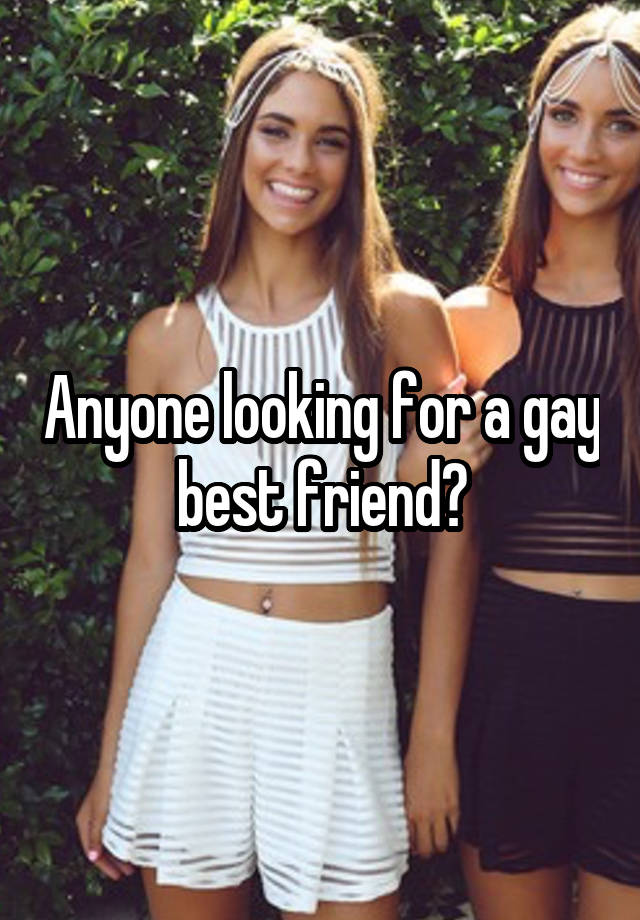 Anyone looking for a gay best friend?