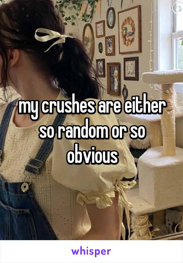 my crushes are either so random or so obvious