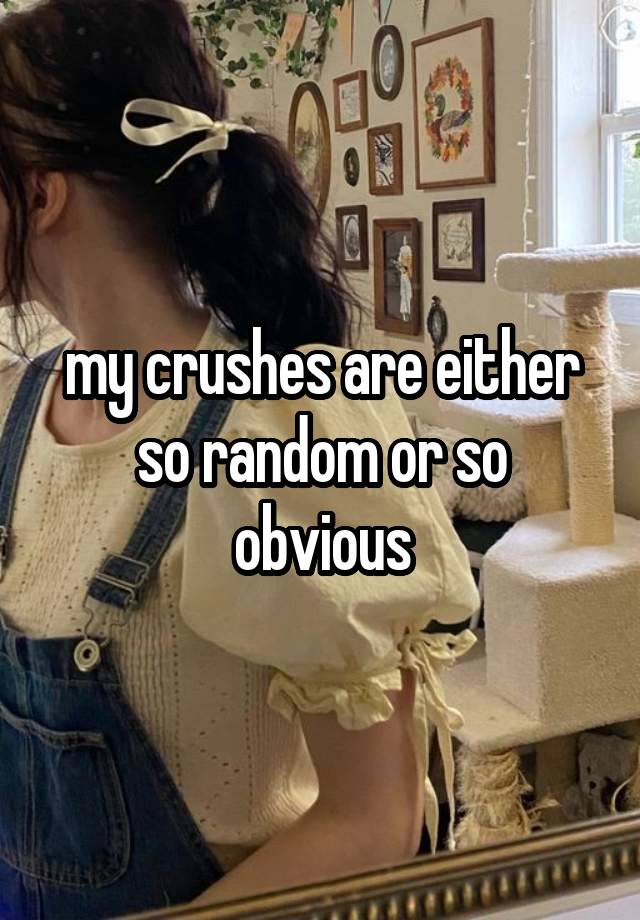 my crushes are either so random or so obvious