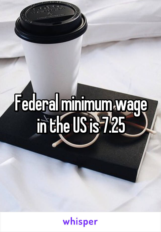 Federal minimum wage in the US is 7.25