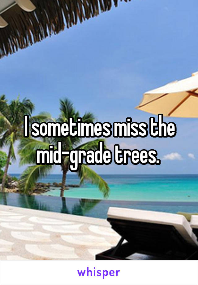 I sometimes miss the mid-grade trees. 