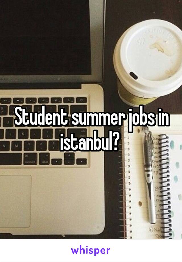 Student summer jobs in istanbul? 