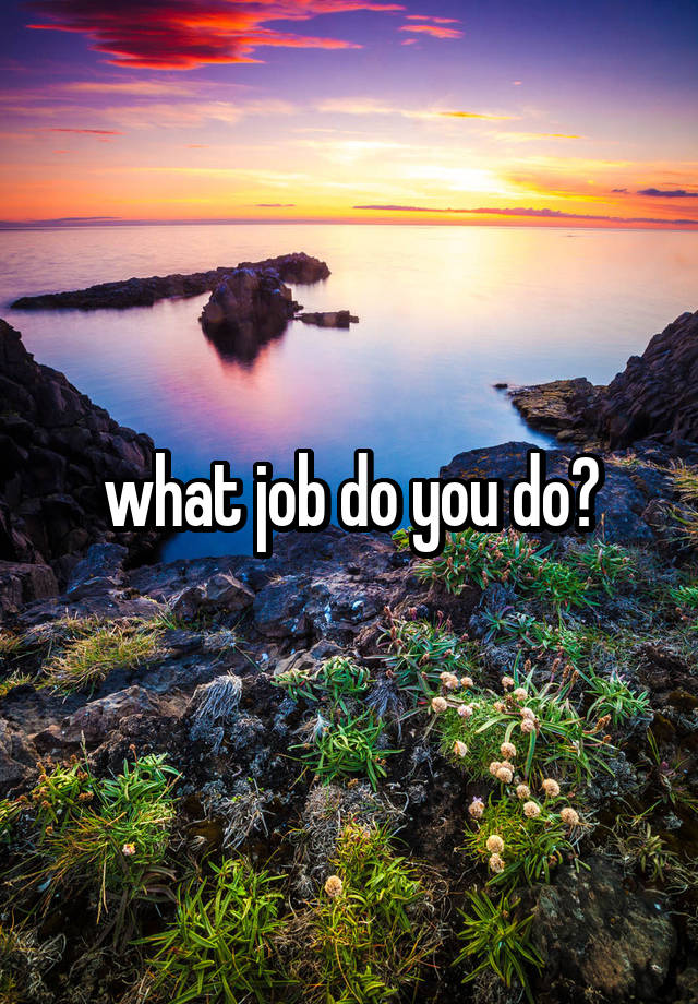 what job do you do?