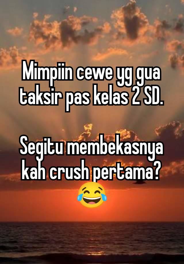 Mimpiin cewe yg gua taksir pas kelas 2 SD.

Segitu membekasnya kah crush pertama? 😂