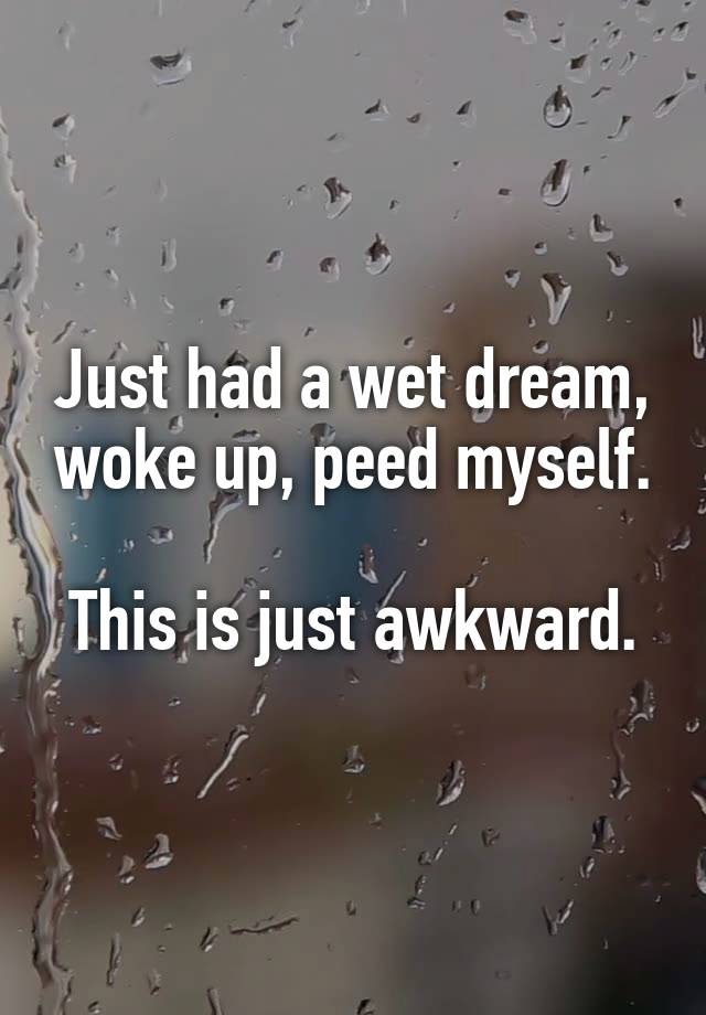 Just had a wet dream, woke up, peed myself.

This is just awkward.