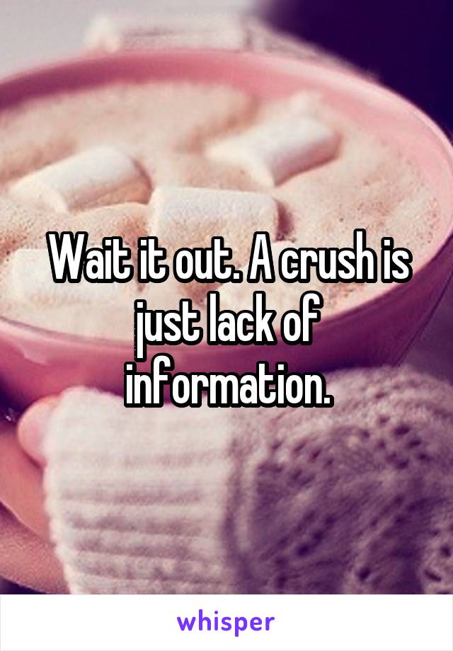 Wait it out. A crush is just lack of information.