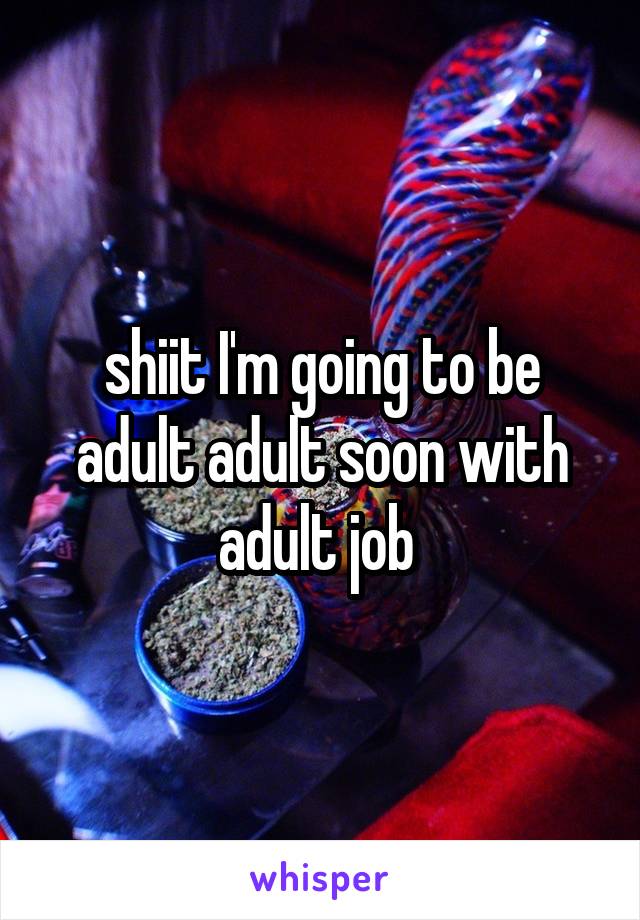 shiit I'm going to be adult adult soon with adult job 