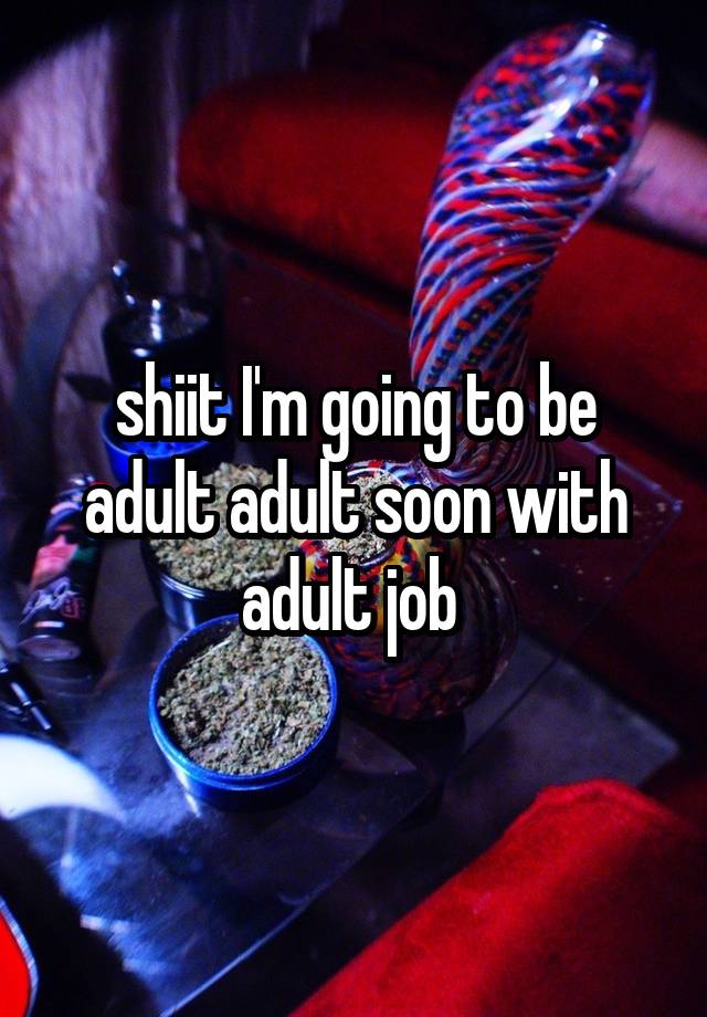 shiit I'm going to be adult adult soon with adult job 