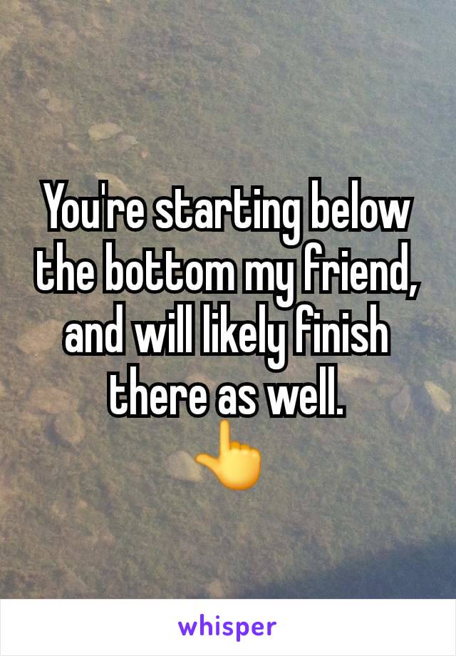 You're starting below the bottom my friend, and will likely finish there as well.
👆