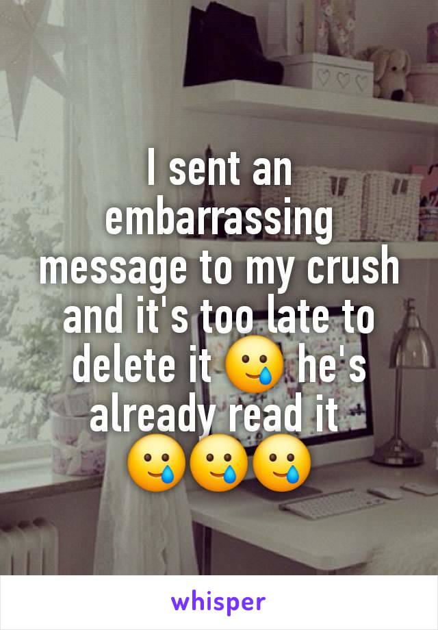 I sent an embarrassing message to my crush and it's too late to delete it 🥲 he's already read it 
🥲🥲🥲