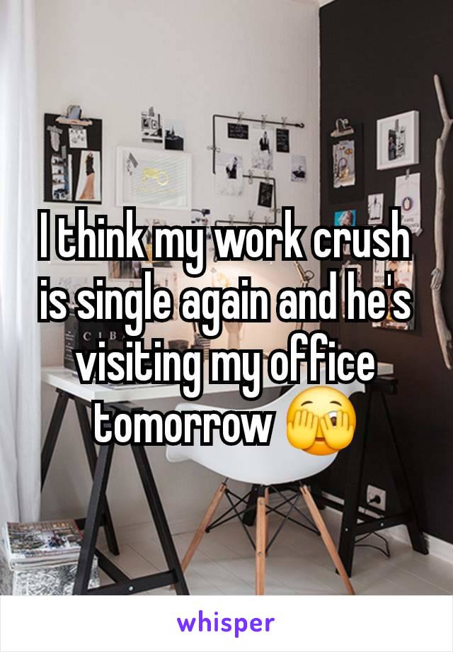 I think my work crush is single again and he's visiting my office tomorrow 🫣