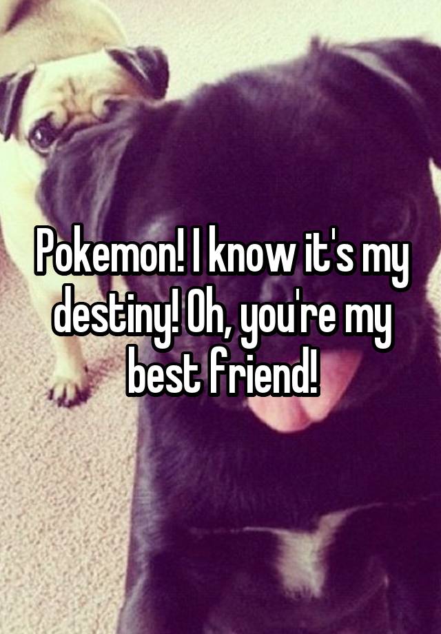 Pokemon! I know it's my destiny! Oh, you're my best friend!