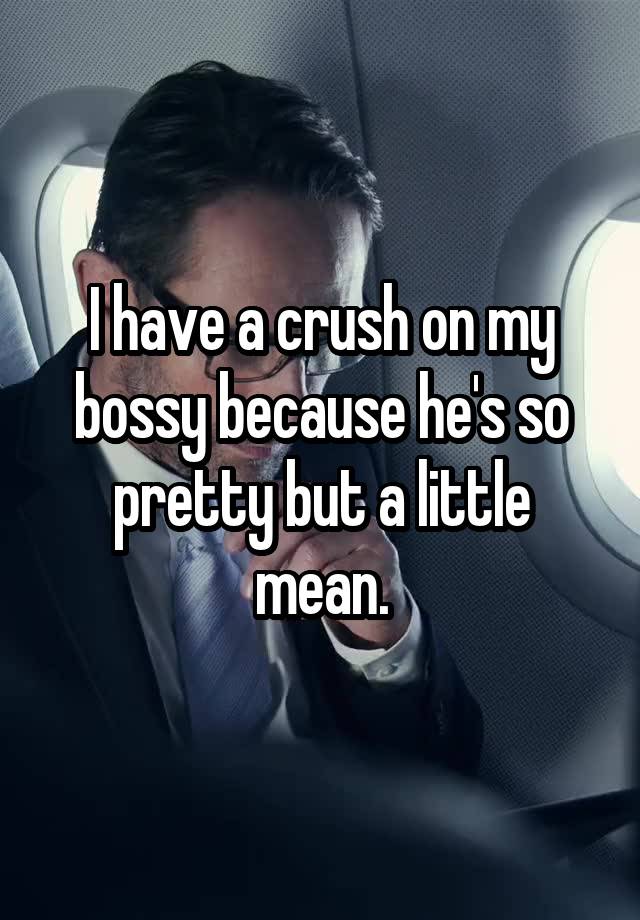 I have a crush on my bossy because he's so pretty but a little mean.