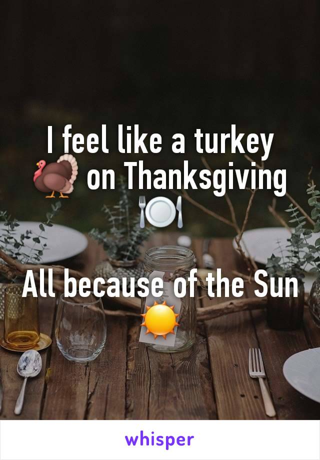 I feel like a turkey 🦃 on Thanksgiving 🍽️

All because of the Sun☀️