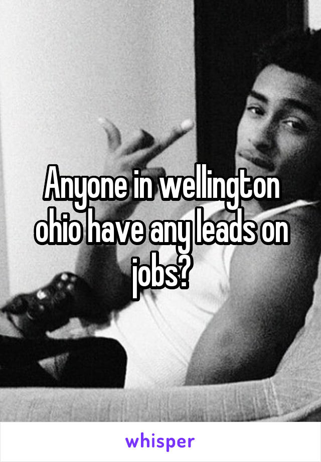 Anyone in wellington ohio have any leads on jobs?