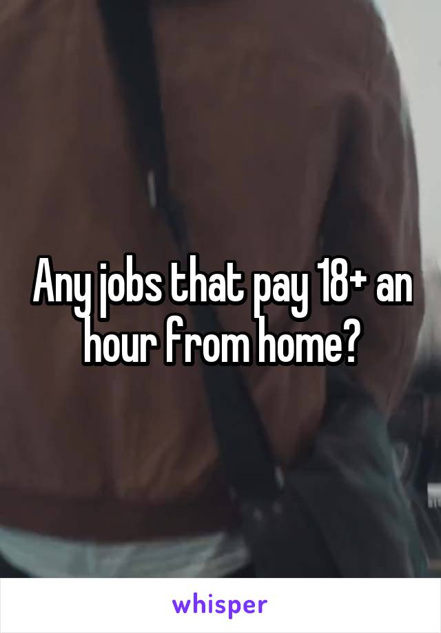 Any jobs that pay 18+ an hour from home?