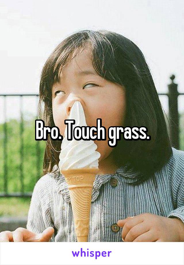 Bro. Touch grass.