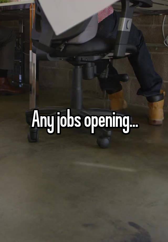 Any jobs opening...