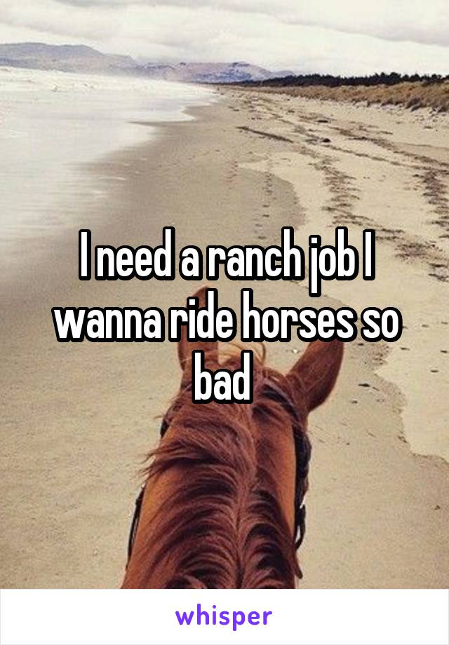 I need a ranch job I wanna ride horses so bad 