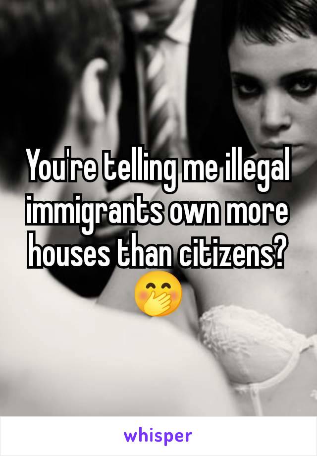 You're telling me illegal immigrants own more houses than citizens? 🤭