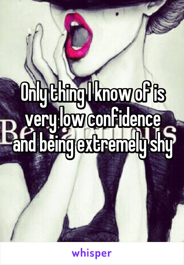 Only thing I know of is very low confidence and being extremely shy 