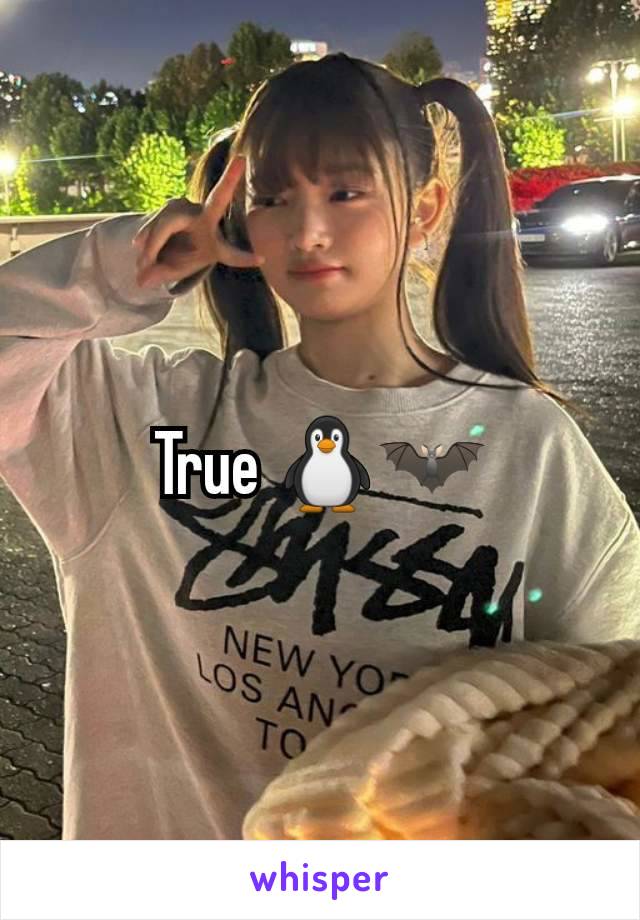 True 🐧🦇