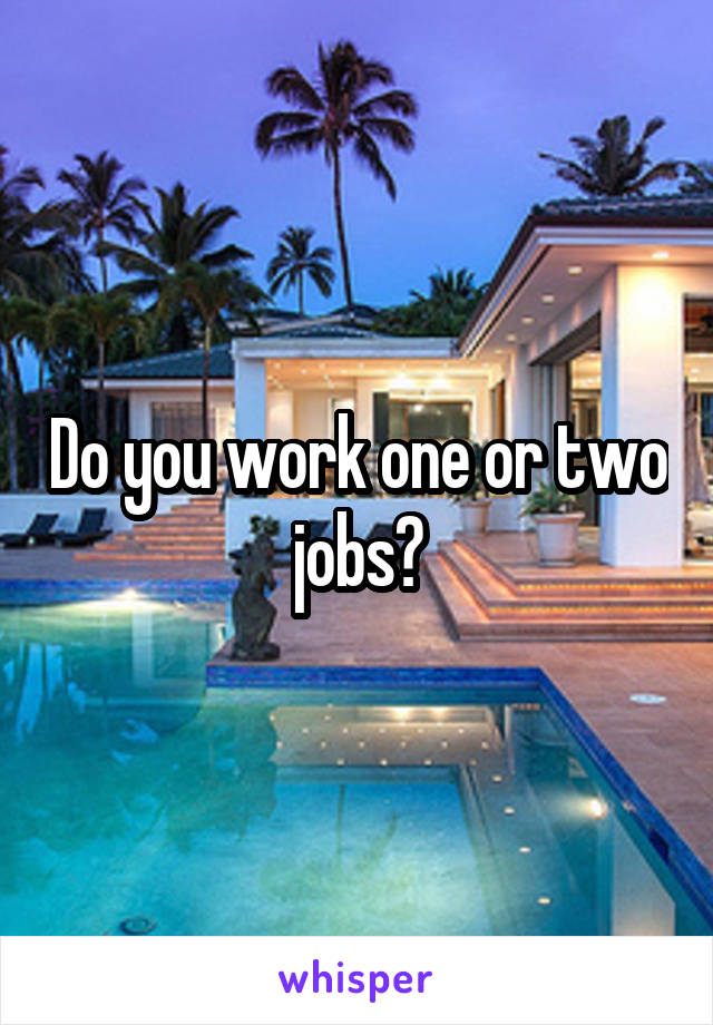 Do you work one or two jobs?