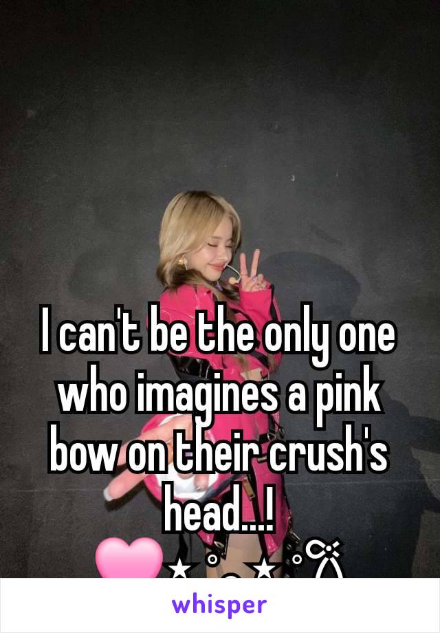 I can't be the only one who imagines a pink bow on their crush's head...!
🩷⋆ ˚｡⋆ ˚𐙚