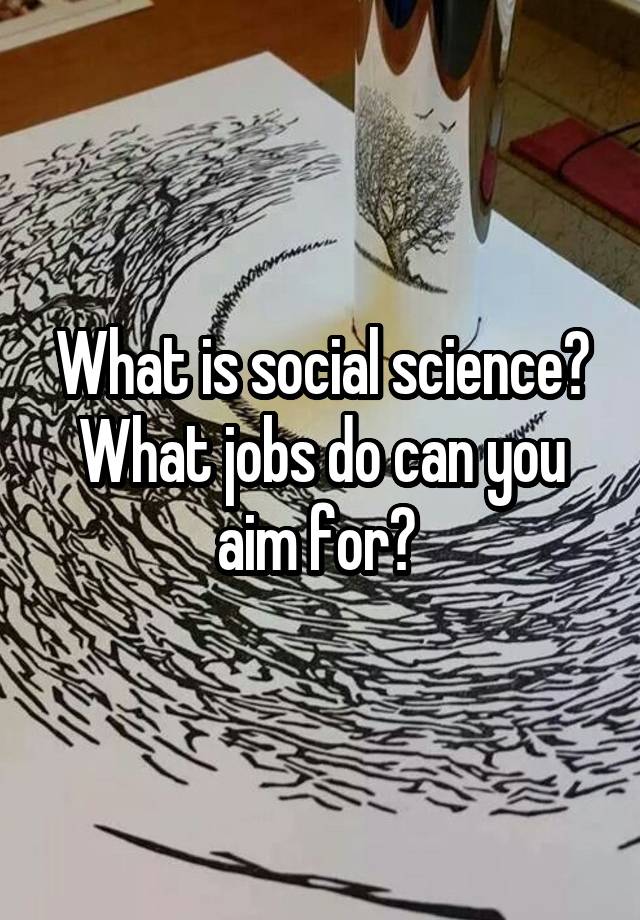 What is social science? What jobs do can you aim for? 