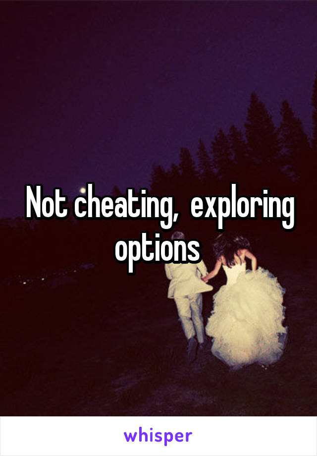 Not cheating,  exploring options 