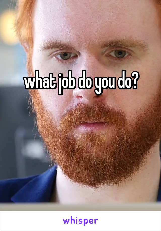 what job do you do?


