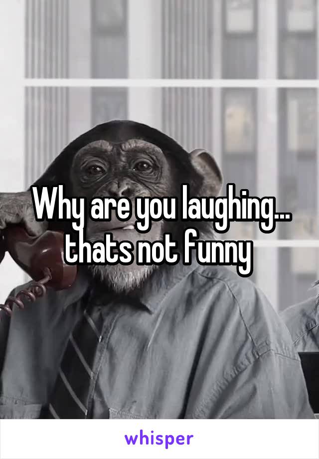 Why are you laughing... thats not funny 