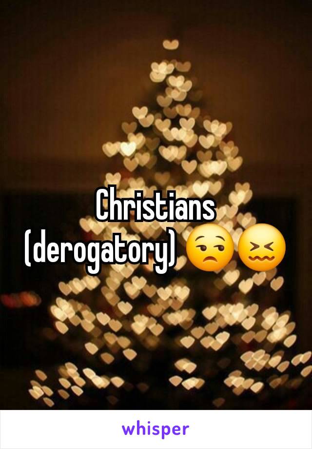 Christians (derogatory) 😒😖